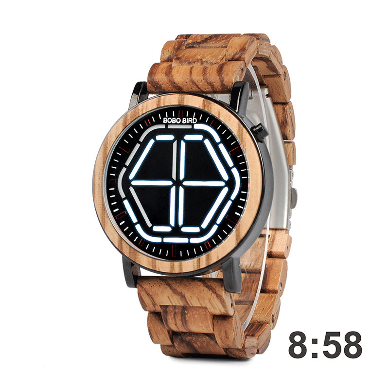 Digitale Armbanduhr aus Holz für Herren – Bild 6 | LuxeStyle