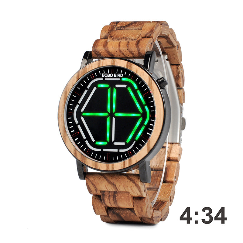 Digitale Armbanduhr aus Holz für Herren – Bild 4 | LuxeStyle