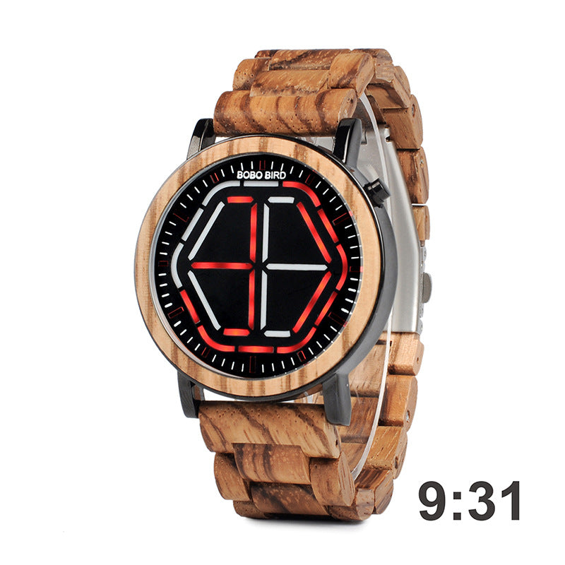 Digitale Armbanduhr aus Holz für Herren – Bild 5 | LuxeStyle