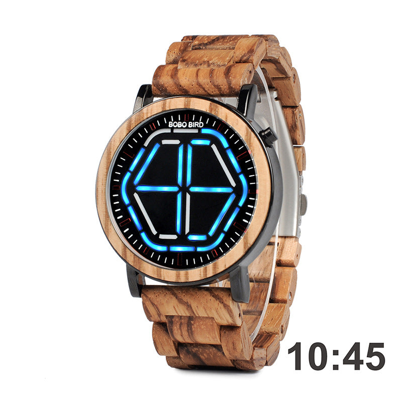 Digitale Armbanduhr aus Holz für Herren – Bild 2 | LuxeStyle