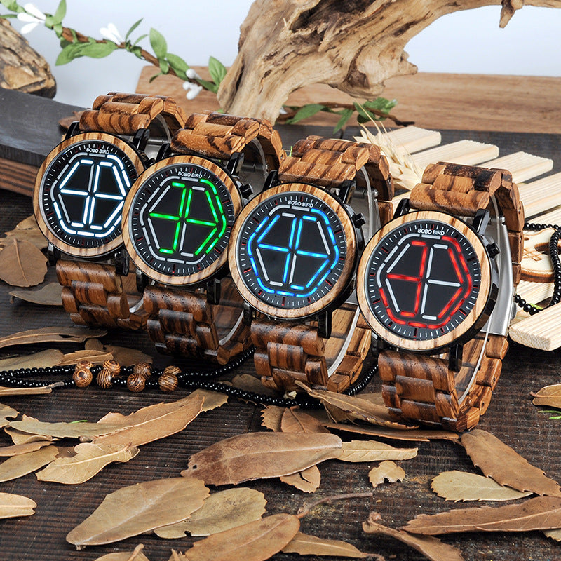 Digitale Armbanduhr aus Holz für Herren – Bild 3 | LuxeStyle
