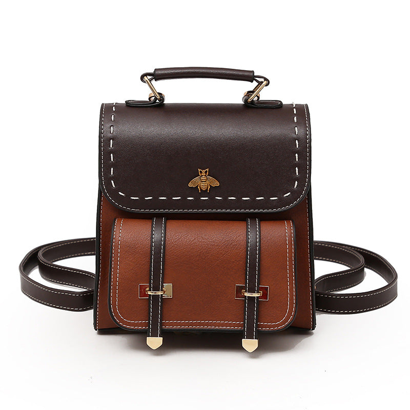 Retro Rucksack für Damen mit Kontrastfarben – Bild 5 | LuxeStyle