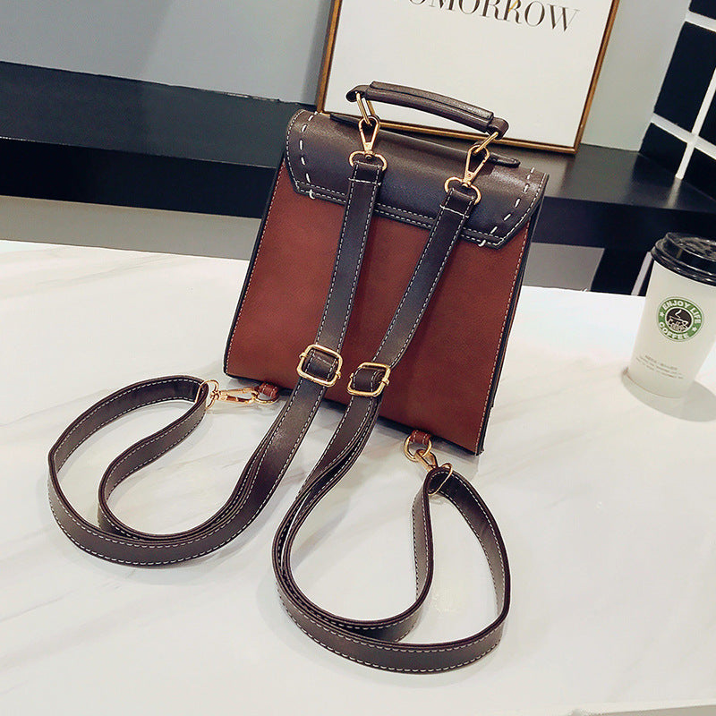 Retro Rucksack für Damen mit Kontrastfarben | LuxeStyle