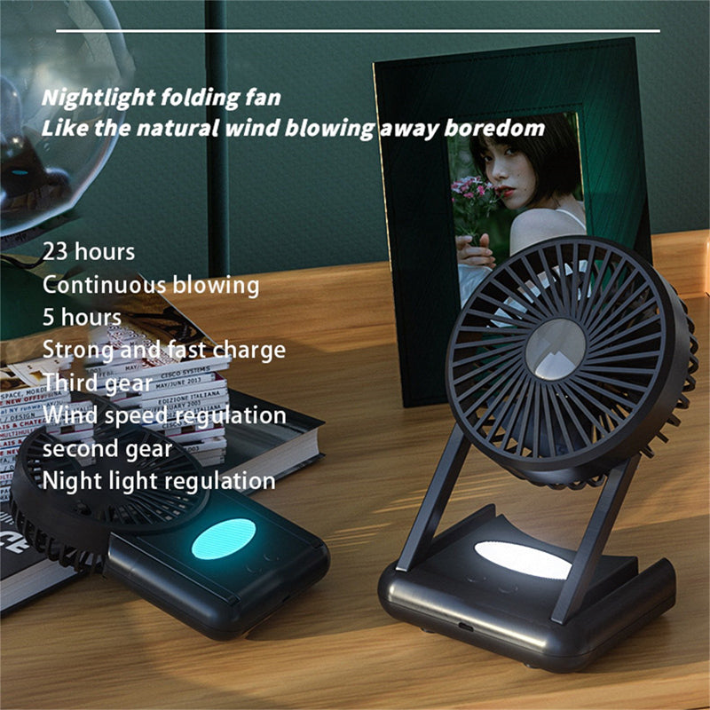 Mini Handventilator mit LED Nachtlicht