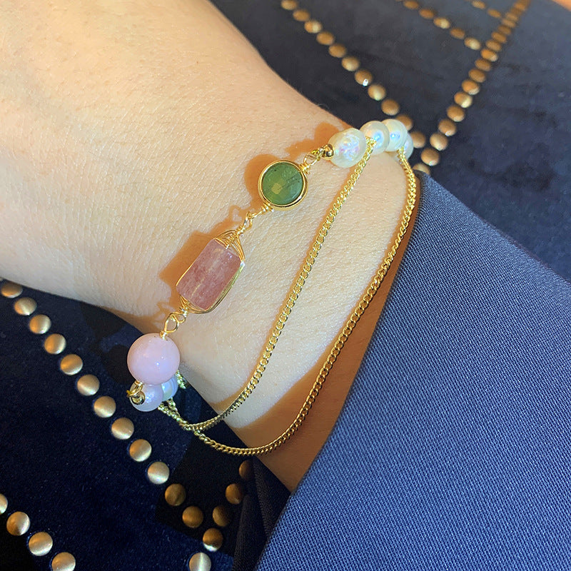 Perlen-Armband mit Erdbeer-Kristallen