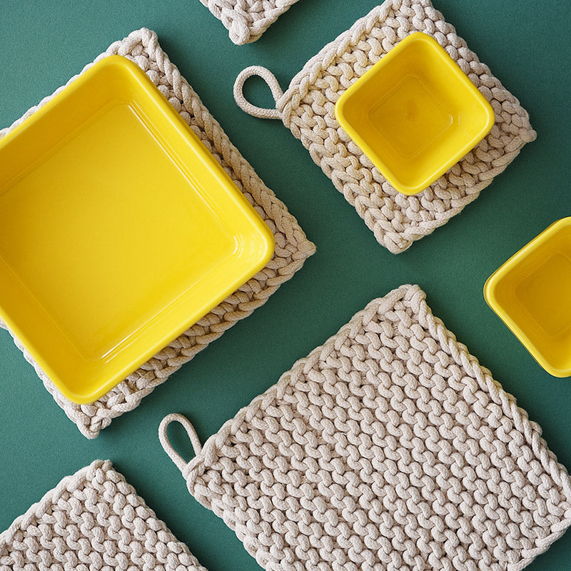 Handgewobener Untersetzer aus reiner Baumwolle – Bild 5 | LuxeStyle