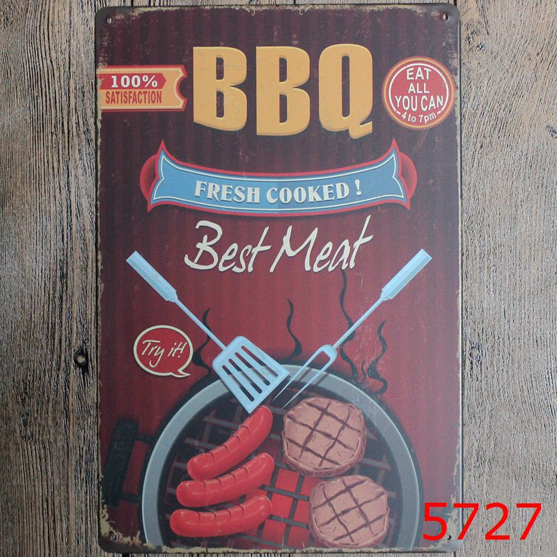 Vintage Blechschild "BBQ Hamburger Bier" – Bild 4 | LuxeStyle