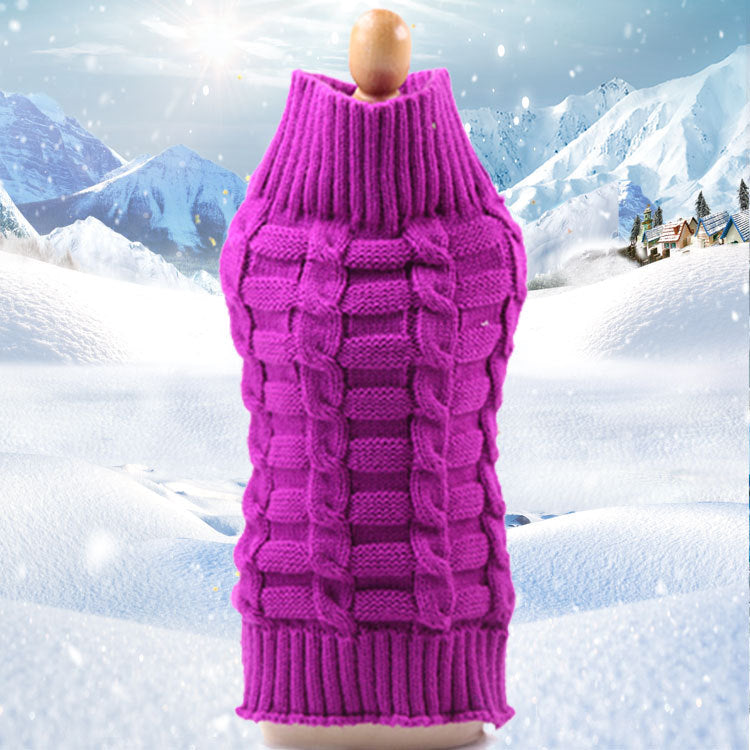 Kaschmir-Pullover für Haustiere mit Zopfmuster