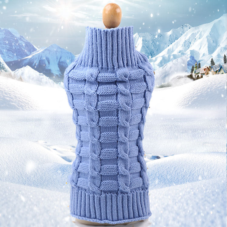 Kaschmir-Pullover für Haustiere mit Zopfmuster