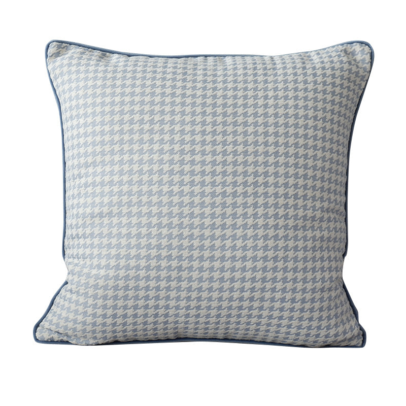 Orange Houndstooth Kissen mit Quasten | LuxeStyle