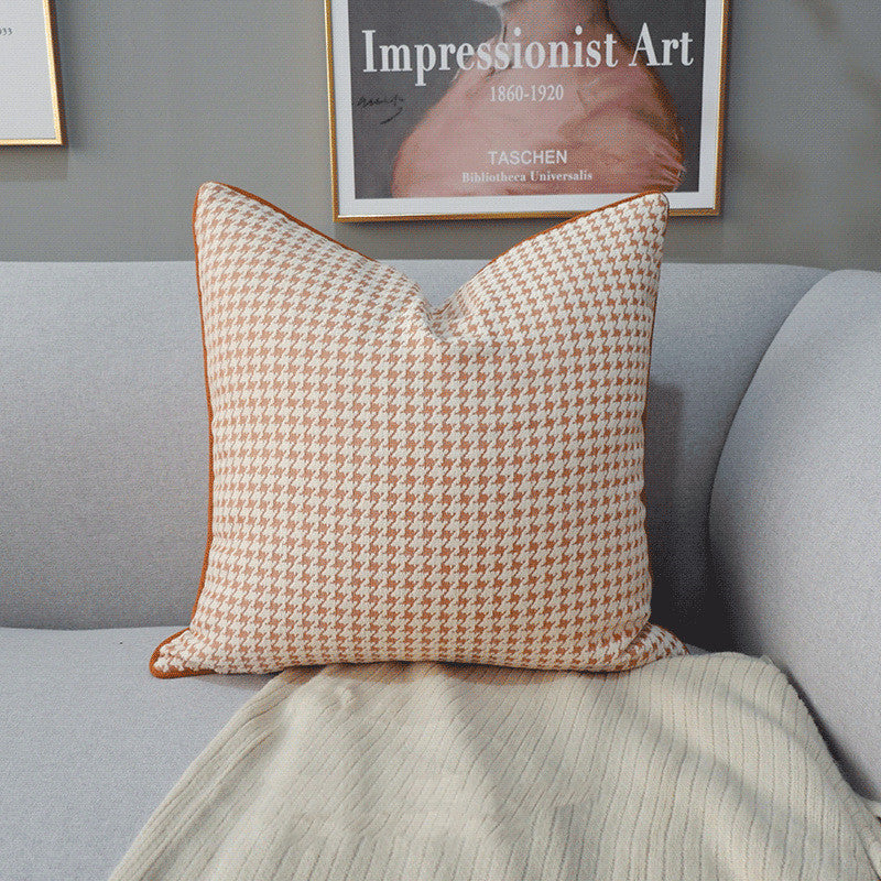 Orange Houndstooth Kissen mit Quasten – Bild 6 | LuxeStyle