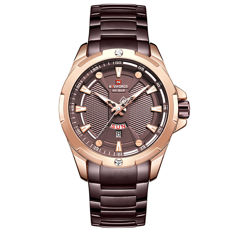 Sportliche Herrenuhr mit Stahlband – Bild 4 | LuxeStyle