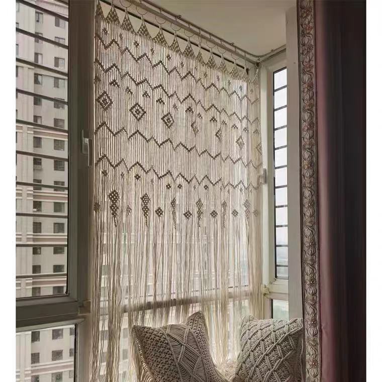 Boho Vorhang aus Baumwolle, handgewebt – Bild 2 | LuxeStyle