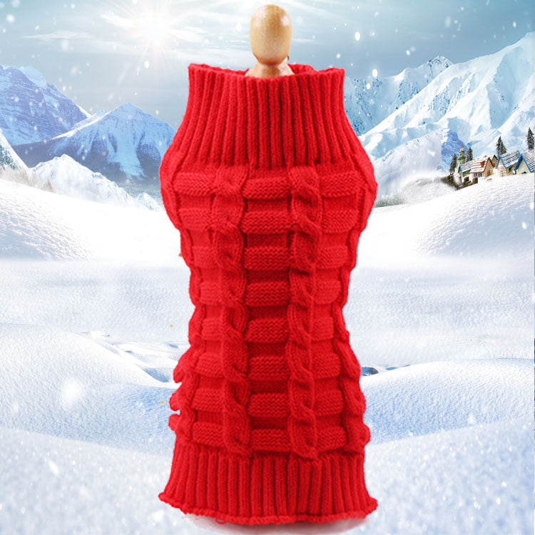 Kaschmir-Pullover für Haustiere mit Zopfmuster
