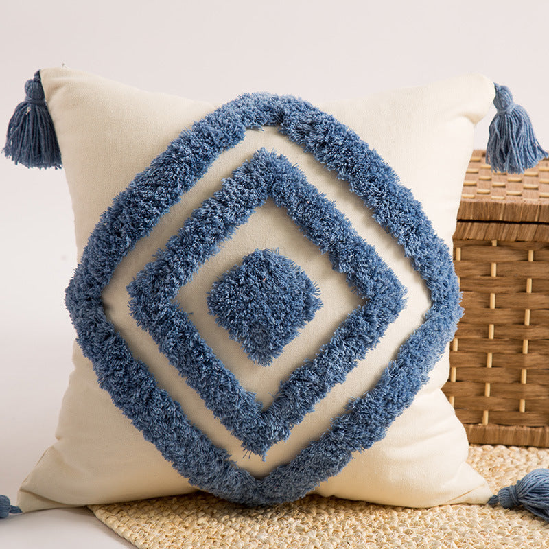 Besticktes Kissen mit Quasten, 45x45cm – Bild 3 | LuxeStyle