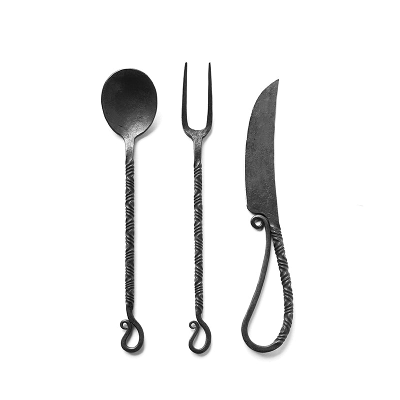 Vintage Besteck-Set, 3-teilig, handgeschmiedet – Bild 8 | LuxeStyle