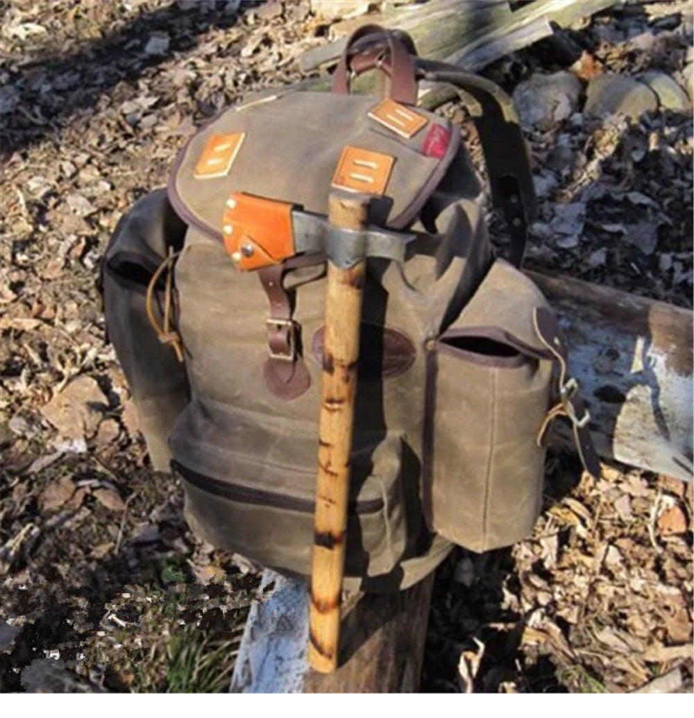 Retro Outdoor Rucksack aus gewachster Baumwolle | LuxeStyle