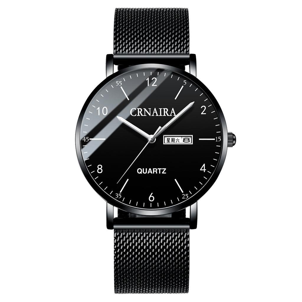 Crnaira Herren Quarzuhr mit Milanaise-Armband – Bild 8 | LuxeStyle
