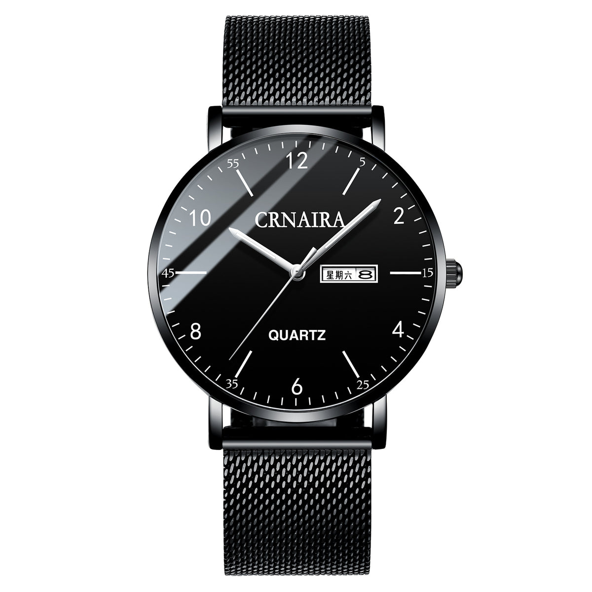 Crnaira Herren Quarzuhr mit Milanaise-Armband – Bild 8 | LuxeStyle