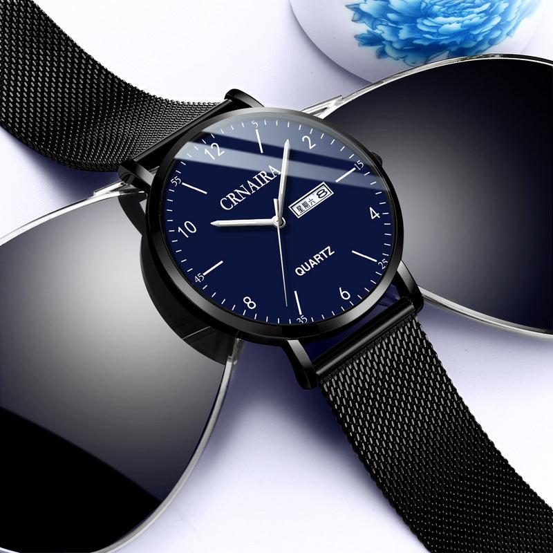 Crnaira Herren Quarzuhr mit Milanaise-Armband – Bild 10 | LuxeStyle