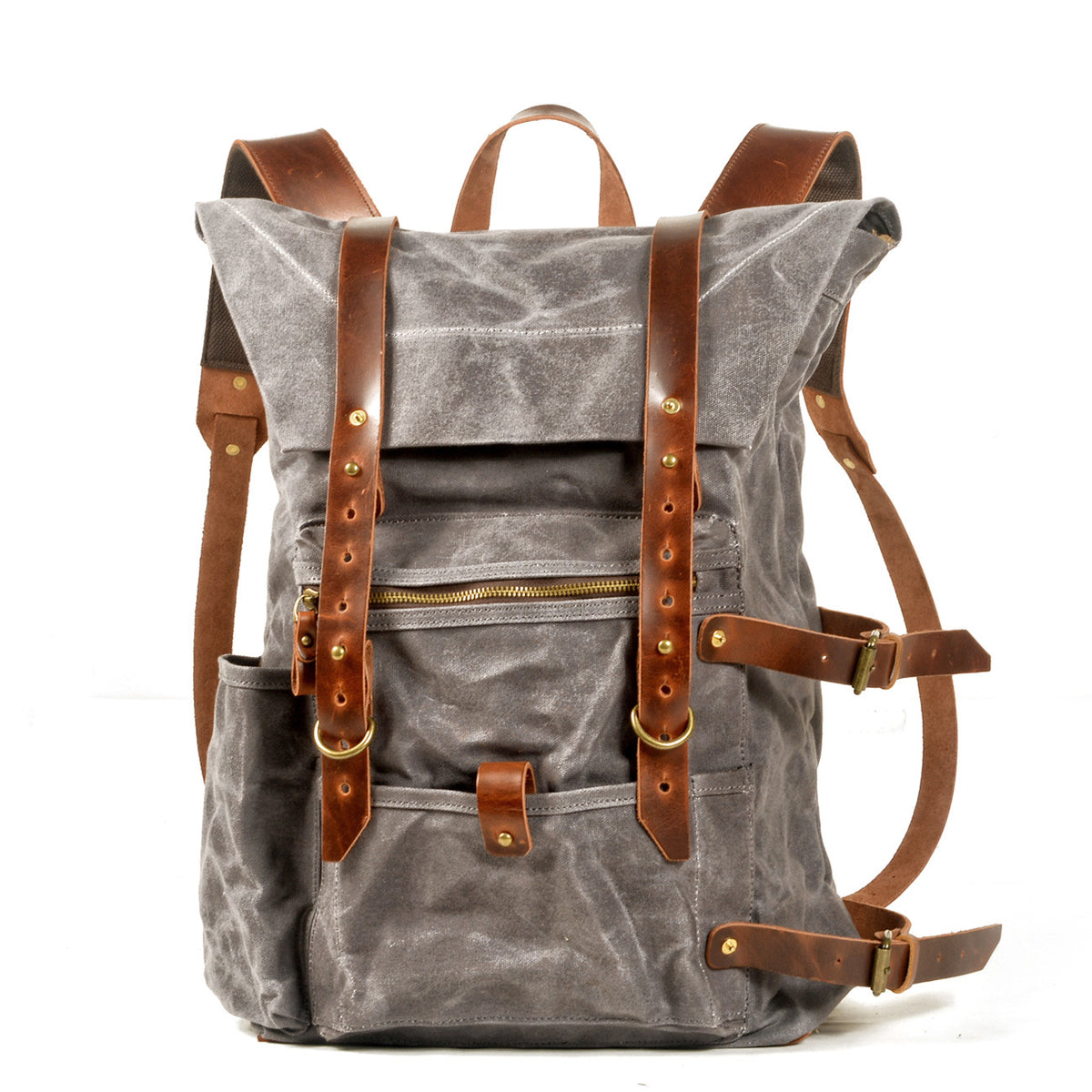 Retro Canvas Rucksack mit Lederdetails – Bild 4 | LuxeStyle