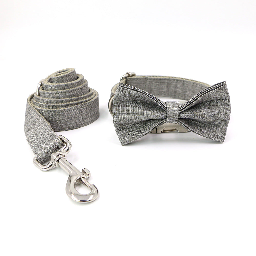 Hundehalsband mit Leine, Gentleman Grau – Bild 4 | LuxeStyle