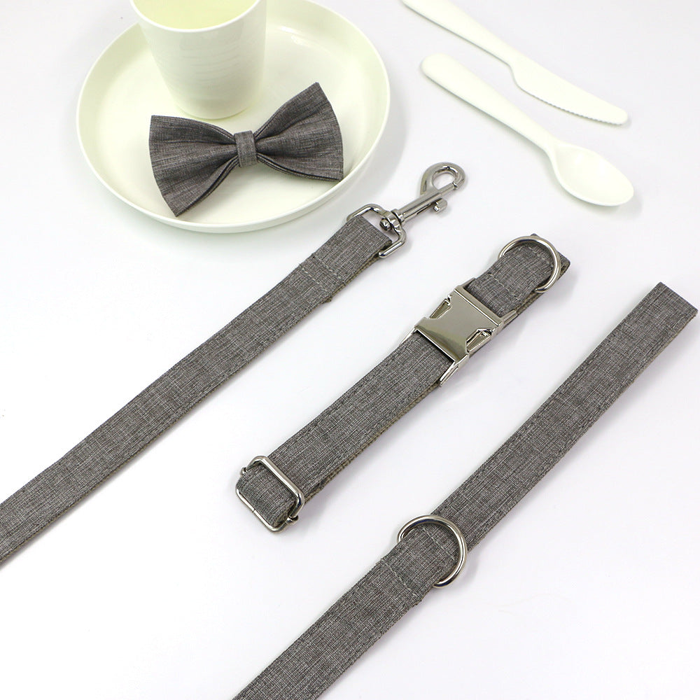 Hundehalsband mit Leine, Gentleman Grau – Bild 5 | LuxeStyle