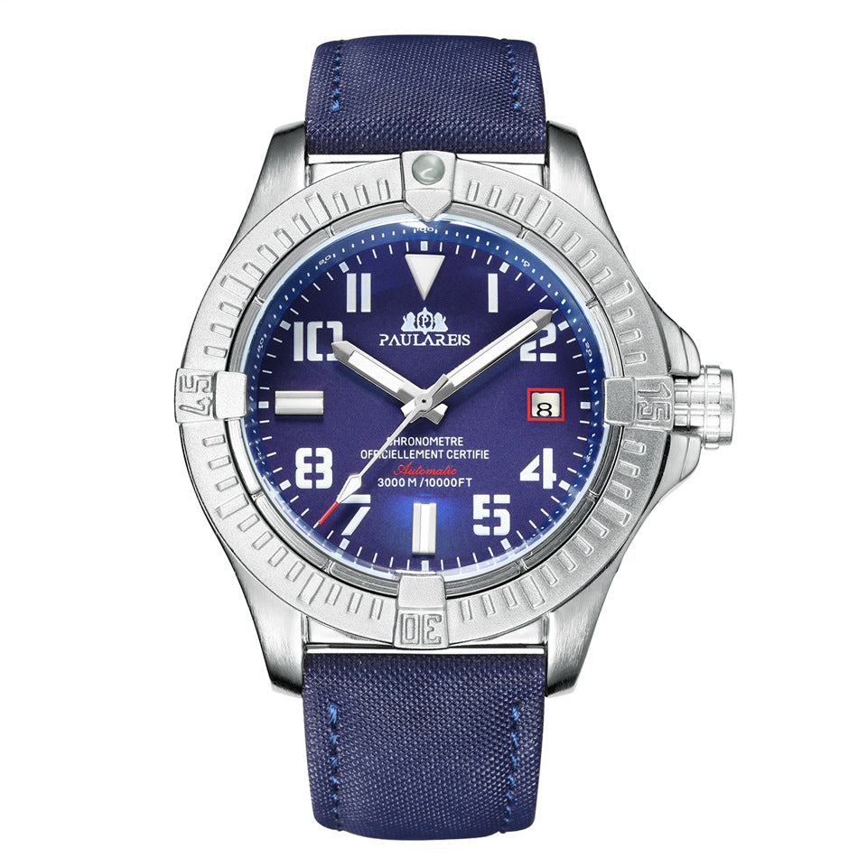 Herren Automatikuhr, mechanisch, Lederarmband – Bild 5 | LuxeStyle