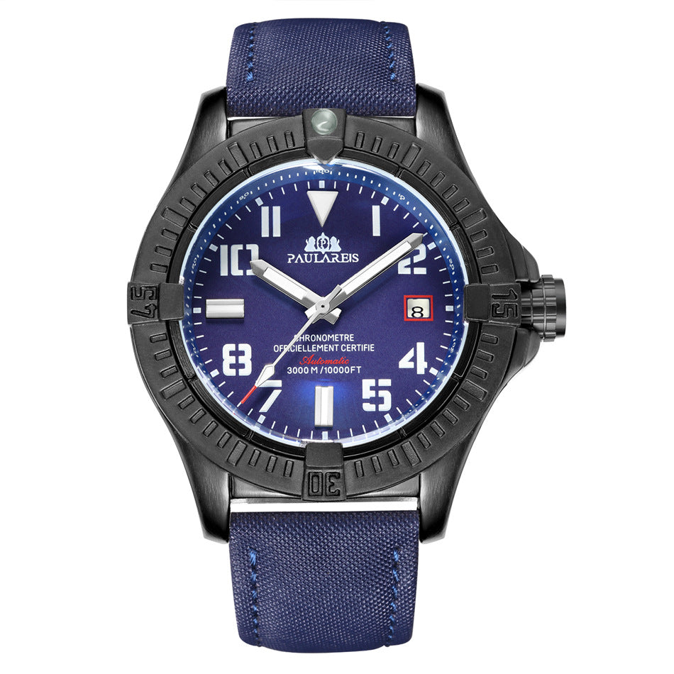Herren Automatikuhr, mechanisch, Lederarmband – Bild 2 | LuxeStyle
