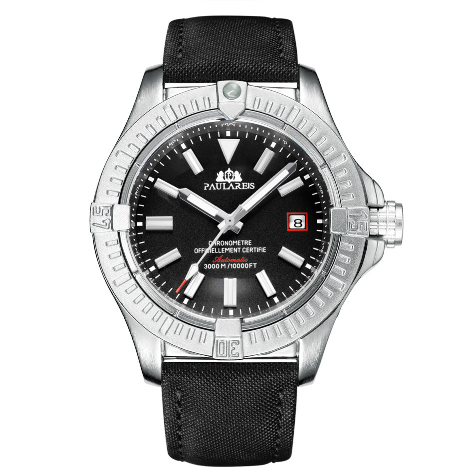 Herren Automatikuhr, mechanisch, Lederarmband – Bild 3 | LuxeStyle