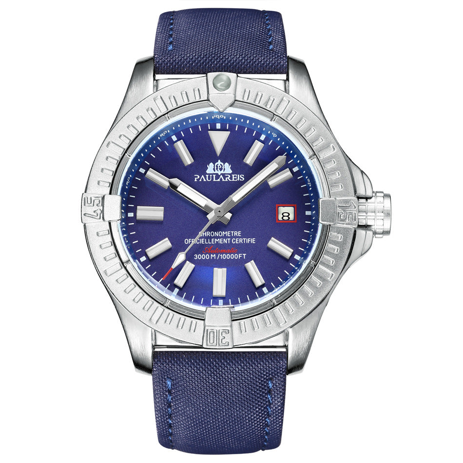 Herren Automatikuhr, mechanisch, Lederarmband – Bild 4 | LuxeStyle
