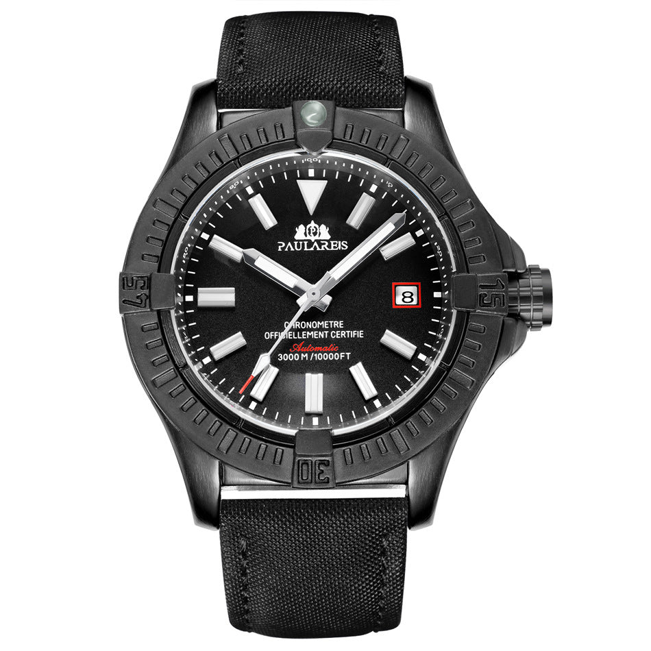 Herren Automatikuhr, mechanisch, Lederarmband – Bild 7 | LuxeStyle