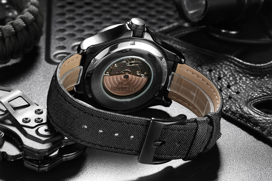Herren Automatikuhr, mechanisch, Lederarmband – Bild 8 | LuxeStyle