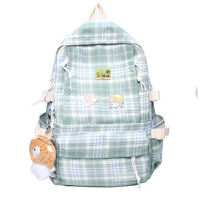 Japanischer Plaid Rucksack für Schule & Freizeit – Bild 7 | LuxeStyle
