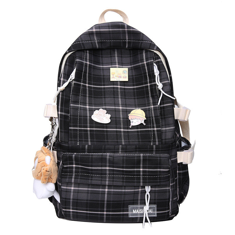 Japanischer Plaid Rucksack für Schule & Freizeit | LuxeStyle