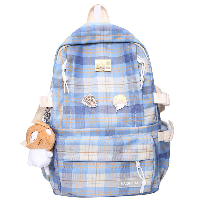 Japanischer Plaid Rucksack für Schule & Freizeit – Bild 8 | LuxeStyle