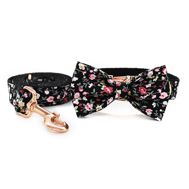 Halsband und Leine mit Blumenmuster für Haustiere – Bild 4 | LuxeStyle