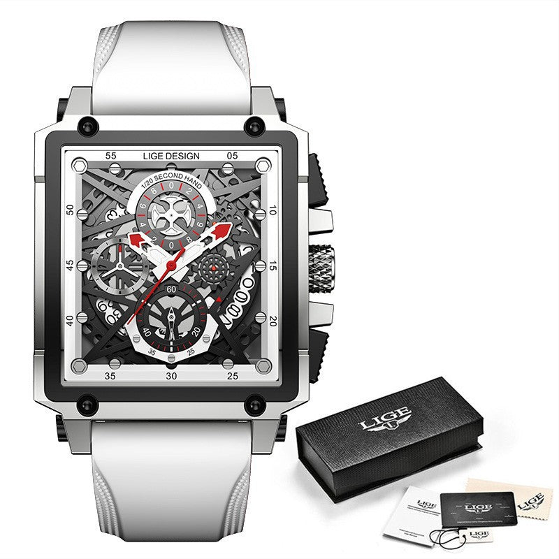Herren Quarzuhr, quadratisch, Chronograph – Bild 4 | LuxeStyle