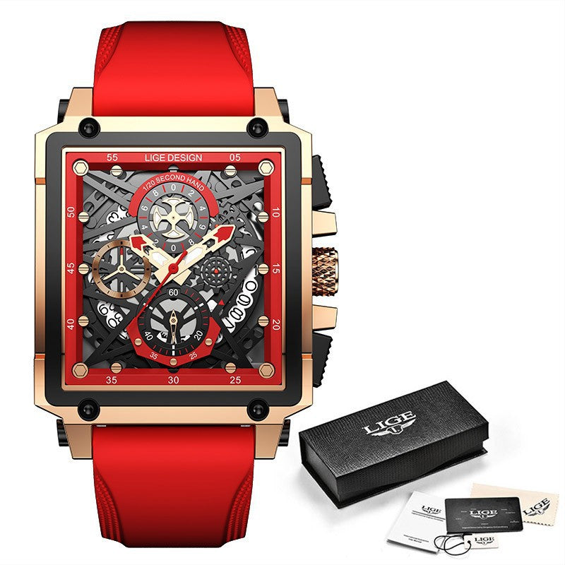 Herren Quarzuhr, quadratisch, Chronograph – Bild 2 | LuxeStyle