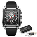 Herren Quarzuhr, quadratisch, Chronograph | LuxeStyle