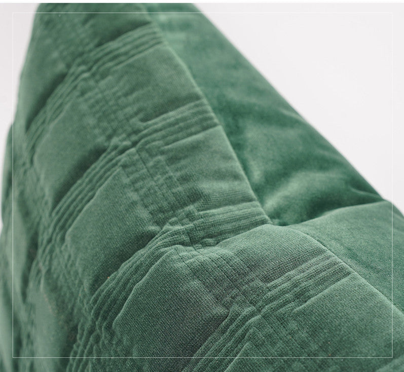 Dunkelgrünes Kissen mit geometrischem Steppmuster – Bild 4 | LuxeStyle