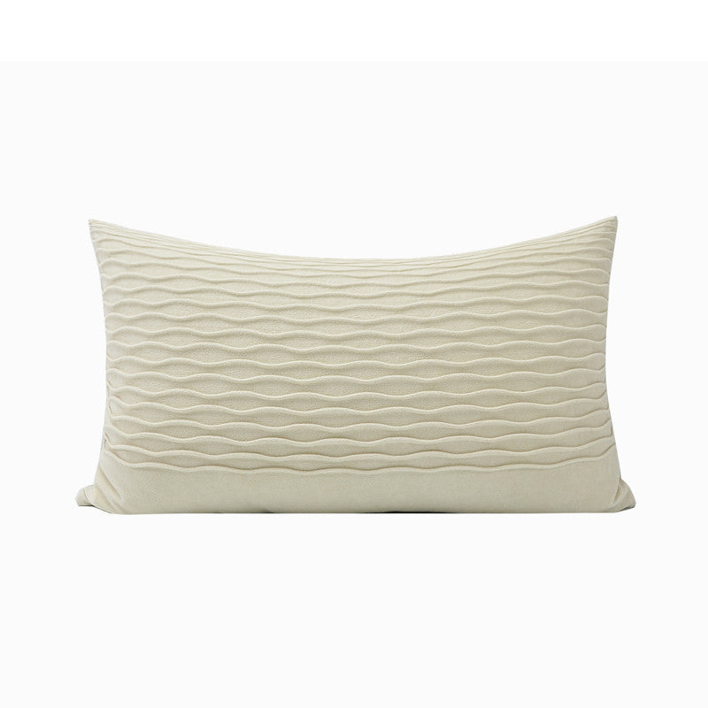 Beiges Wellenmuster Kissen Nordic Modern – Bild 2 | LuxeStyle