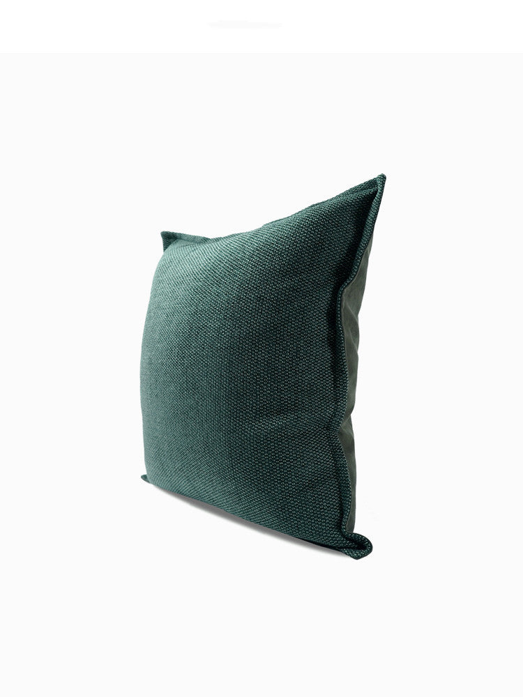 Dunkelgrünes Kissen aus Baumwolle und Leinen | LuxeStyle