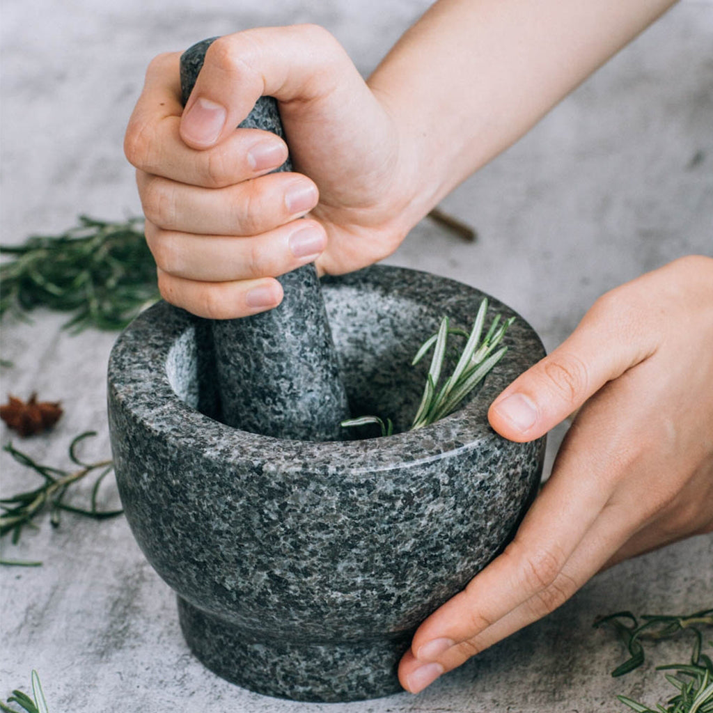 Granit Mörser-Set mit Stössel – Bild 2 | LuxeStyle