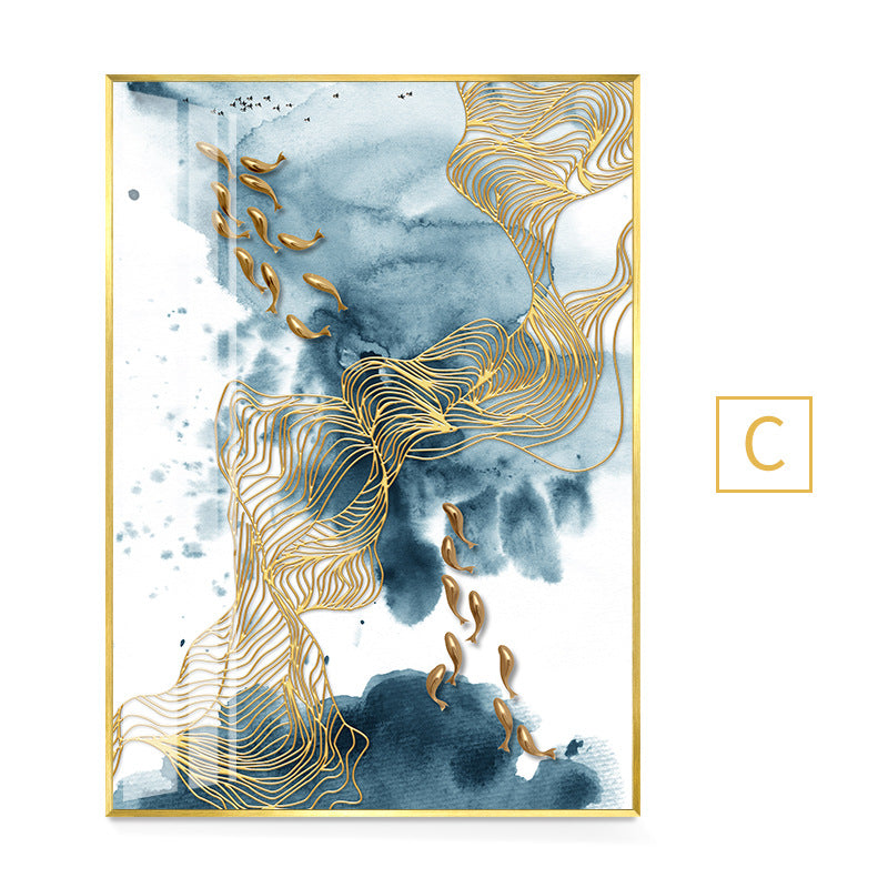 Abstraktes Goldfisch-Leinwandbild – Bild 2 | LuxeStyle