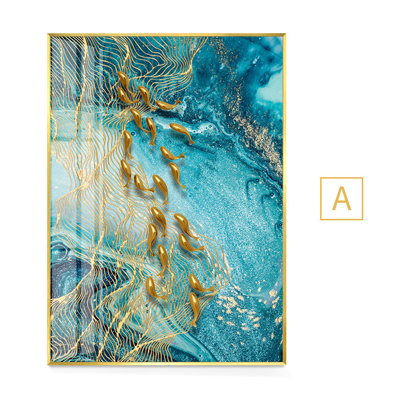 Abstraktes Goldfisch-Leinwandbild – Bild 4 | LuxeStyle