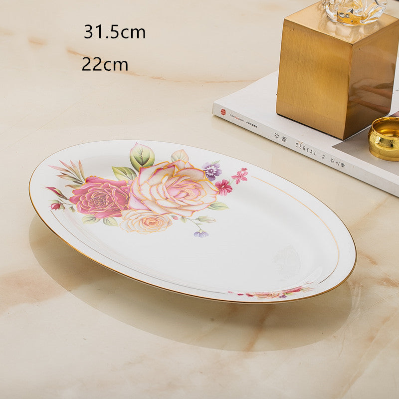 Ovale Jingdezhen Keramik Servierplatte – Bild 10 | LuxeStyle