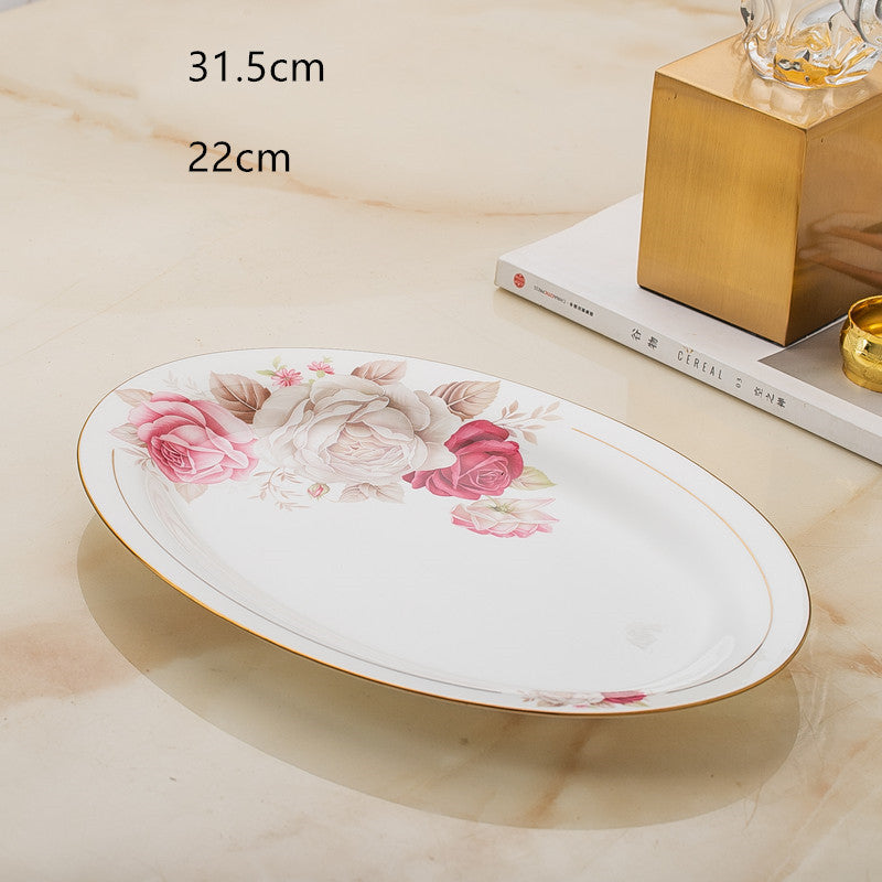 Ovale Jingdezhen Keramik Servierplatte – Bild 4 | LuxeStyle
