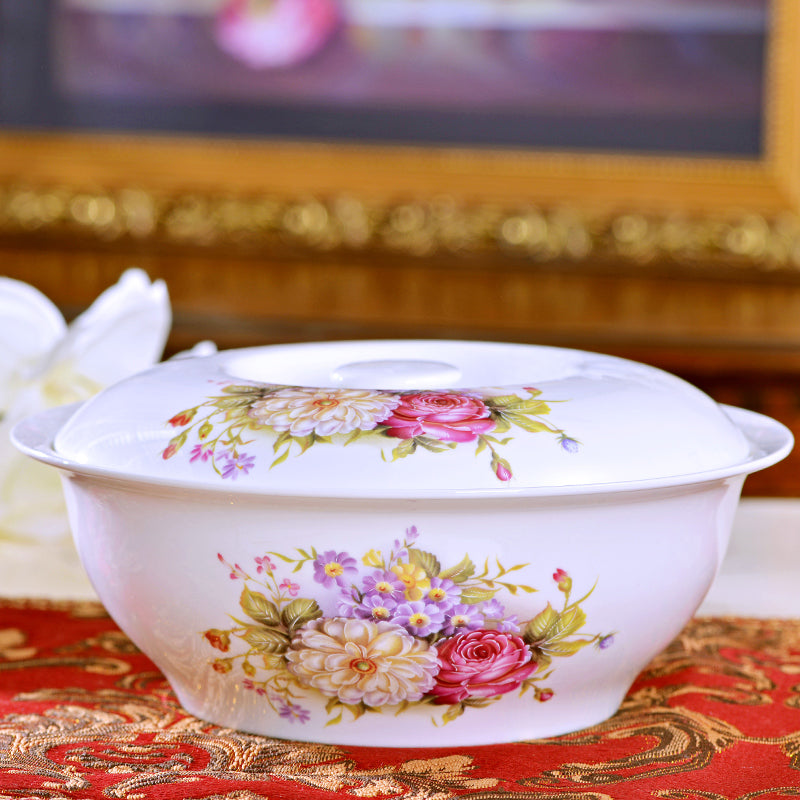 Bone China Suppenschale mit Deckel – Bild 3 | LuxeStyle