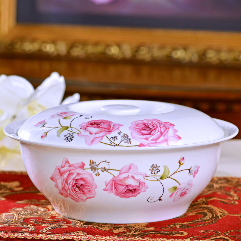 Bone China Suppenschale mit Deckel – Bild 7 | LuxeStyle